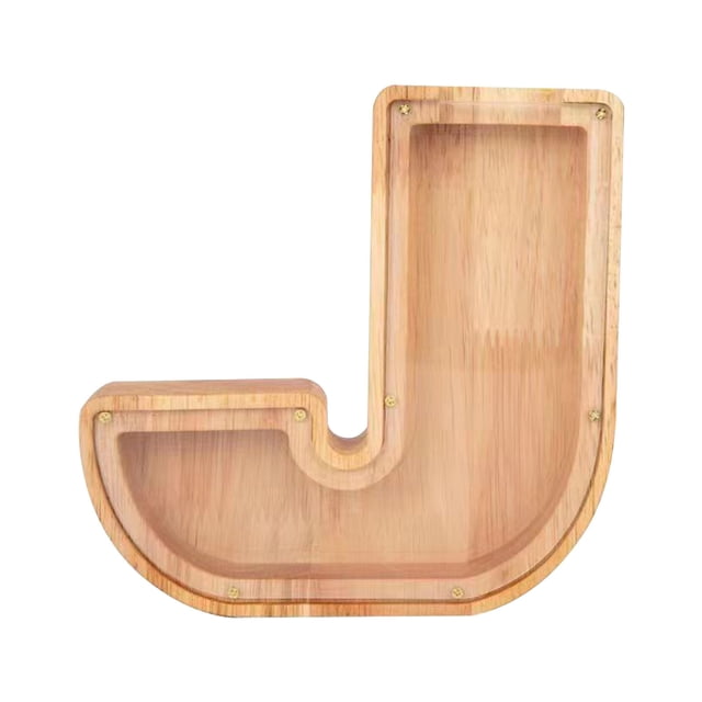 Birdeem Personalized Wooden Name Money Box Wooden Deposit Box Twenty Six English Letters
