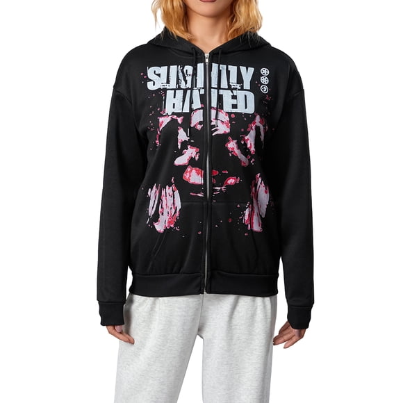 Fortune Women Men Loose Sweatshirts Halloween Spider Print Coat Hoodie Jacket Streetwear