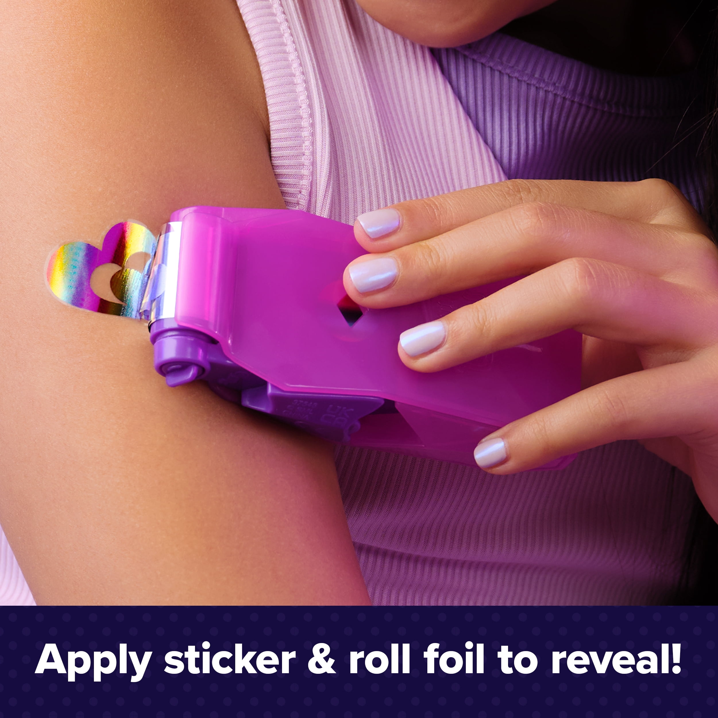Cool Maker, Shimmer Me Body Art with Roller, Jewels & 3 Foils, 135 Metallic Temporary Tattoo Designs, Arts and Crafts Kids Toys for Girls Ages 7+