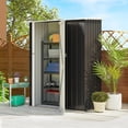 thumbnail image 2 of Outsunny Remise de Jardin, Remise à Outils en Métal avec Toit en Pente, Porte Verrouillable, Gris, 2 of 10