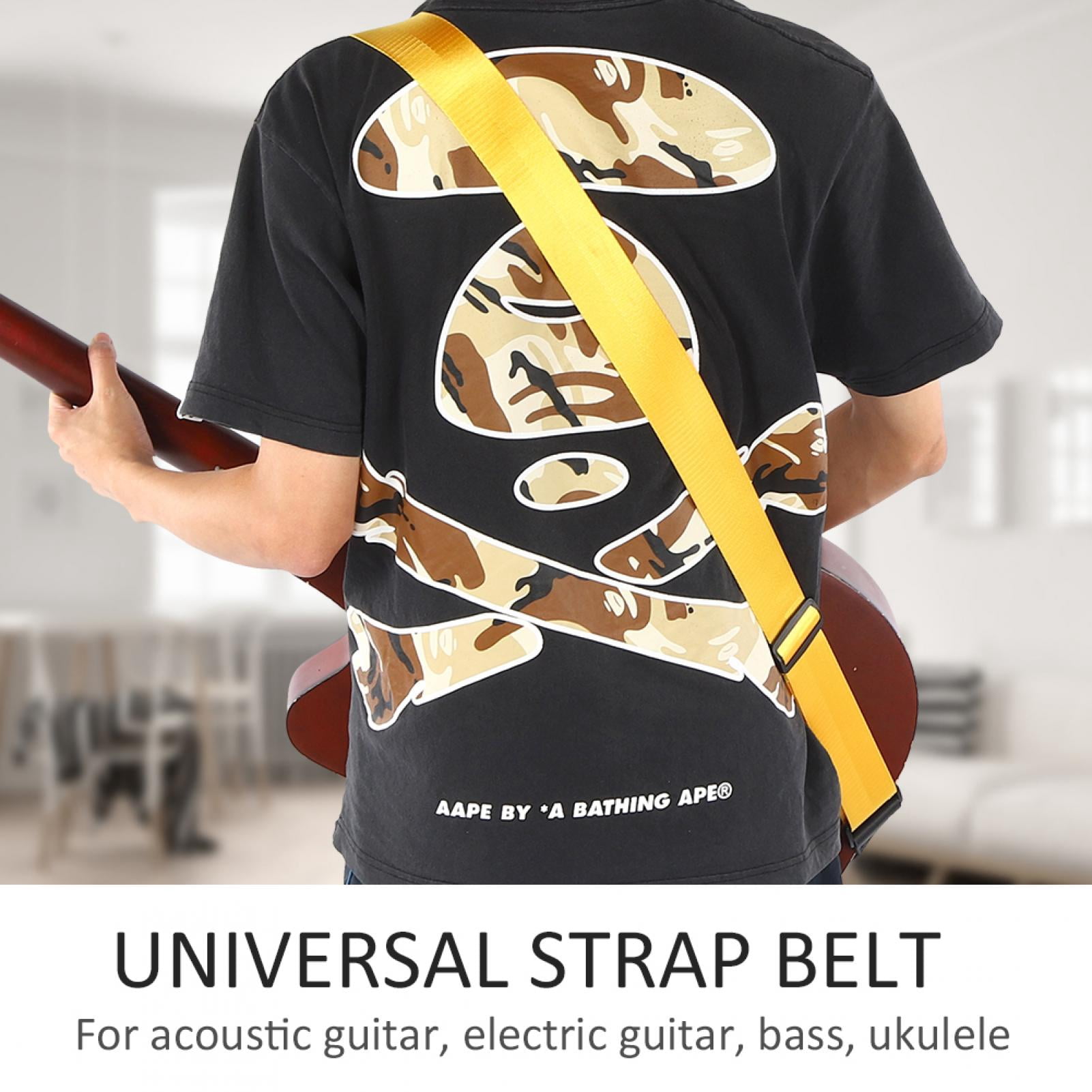 Sangle Basse, Sangle Ukulélé Réglable 2 Po Pleine Fleur, pour Amoureux, Enfants et Amis