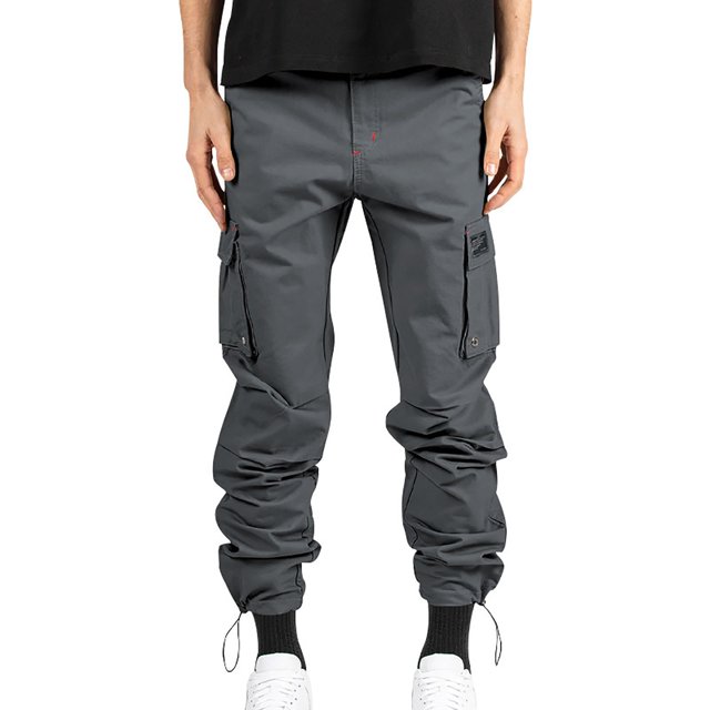 Birdeem Mens Pants Mens Woven Fabric with Multiple Pockets Solid Color Casual Pants Work Pants