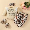 thumbnail image 4 of Baby Girls 3Pcs Fall Outfits Long Sleeve Lace Ruffle Romper + Pants + Headband Set Infant Clothes, 4 of 7