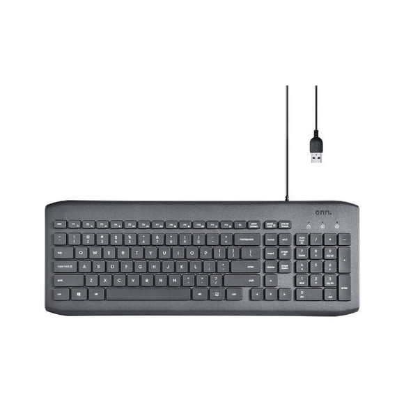 Refurbished ONN 100009052 USB Computer Keyboard with 104-Keys and 5 ft cord