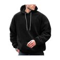 thumbnail image 1 of FOCUSNORM Men Plush Loose Hoodies Solid Color Drawstring Hooded Sweatshirts Long Sleeve Tops Fall Winter Casual Pullovers, 1 of 7