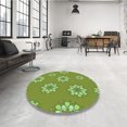 thumbnail image 4 of Ahgly Company Machine Washable Indoor Rectangle Transitional Green Area Rugs, 3' x 5', 4 of 7