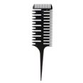 thumbnail image 1 of Graflsoa Tri-Sided Hair Sectioning Comb for Highlighting and Coloring - Durable Plastic Styling Tool with Ergonomic Design in Black, 1 of 6