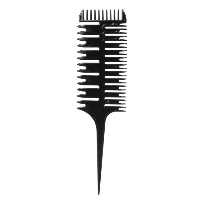 Graflsoa Tri-Sided Hair Sectioning Comb for Highlighting and Coloring - Durable Plastic Styling Tool with Ergonomic Design in Black