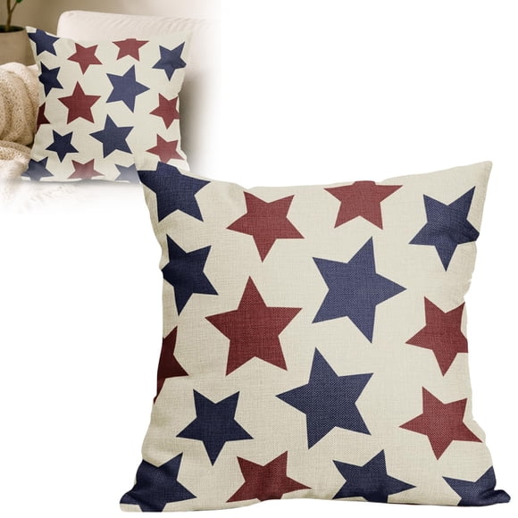 Patriotic Theme Decorative Throw Cover For Couch Sofa Bedroom Living Room, Design Double Printed Square