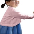 thumbnail image 3 of Timegard Girl Lightweight Cardigan Open Front Button Hollow out Children Comfy Cute Knit Shrug Solid Color, 3 of 6