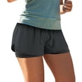 thumbnail image 3 of Plebaso Women's 2 in 1 Running Shorts Elastic Waist Drawstring Athletic Shorts Lightweight Workout Shorts, 3 of 6