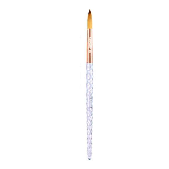 KIARA SKY Clear Crystal Acrylic Nail Brush - Professional Nail Tool - Nail Kolinsky Brush - 100% Kolinsky Hand Crafted Nail Tools - Long Lasting Nail Acrylic Brush, #10