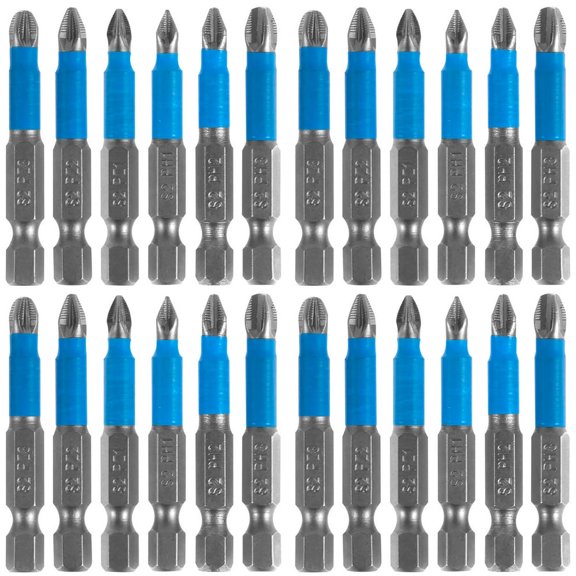 20 Pcs Embout de Forage Antidérapant Magnétique S2 Acier Allié 1/4 Po Tige Hexagonale Fente Croisée Ensemble de Bits de Pilote d'Impact PH1 PH2 PH3 PZ1 PZ2 PZ3 Embouts de Tournevis Antidérapants avec Magnétique
