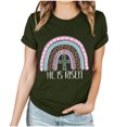 thumbnail image 1 of EGNMCR Chemises de Pâques pour Femmes Manches Courtes Imprimé de Pâques Manches Courtes Col Rond T-Shirts pour Femmes, 1 of 3