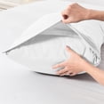 thumbnail image 4 of Staron Cooling Pillow Cases Queen Size Set of 2, Soft Brushed Microfiber Breathable Cooling Pillow Case for Hot Sleepers with Envelope Closure, White Pillow Cases, 4 of 6
