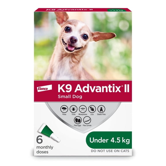 K9 Advantix II Flea and Tick Treatment for Small Dogs (6 doses)