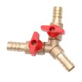 thumbnail image 4 of MIANGASTORE 3 Way Shut Off YShaped 3 Way Union Intersection Brass Shut Off Fitting ( Copper 8mm Golden Red ), 4 of 6
