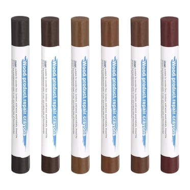 Uxcell Wood Filler Sticks 6 Colors Wooden Wax Touch Up Furniture Repair Crayons for Wood Brown, , Rosewood, Wood, Teak, Brown Walnut