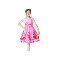 thumbnail image 2 of Robe Fille Rose Fleur Double Nœud Papillon Fête Robe d'Été Décontractée 9-10 Ans, 2 of 9