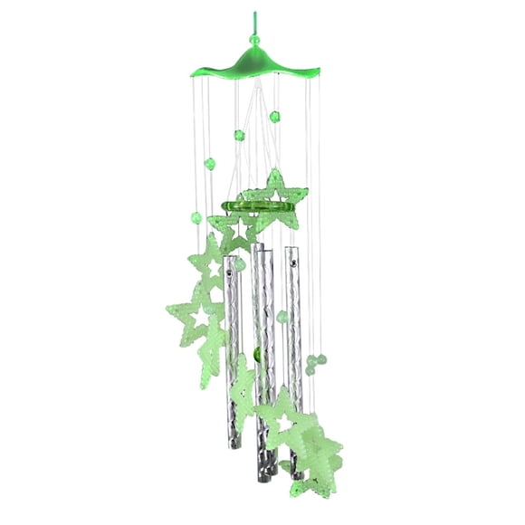 Wind Chimes for Home and Garden Decoration Acrylic Luminous Hanging Ornament Outdoor Indoor Style Enhancer for Holidays Parties Housewarming, Green2