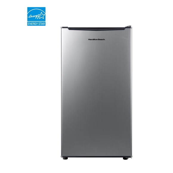 Hamilton Beach Mini Réfrigérateur 3,3 pi³ avec compartiment congélateur, réfrigérateur compact à porte simple, Energy Star, porte réversible, acier inoxydable