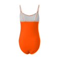 thumbnail image 5 of Huesdet Women One Piece Swimsuits Tummy Control Cutout Bathing Suits Ruched V Neck Twist Front Swimwear[Orange,L], 5 of 5