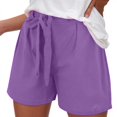 thumbnail image 4 of Yammkia Shorts pour Femmes Athlétiques Shorts de Randonnée pour Femmes Séchage Rapide Légers Shorts de Course Athlétiques d'Été Décontractés avec Poches (Violet, G), 4 of 7