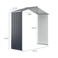thumbnail image 2 of Gymax Trousse d'Extension pour Remise de Rangement Extérieure pour Largeur de Remise de 7 Pi Gris, 2 of 5