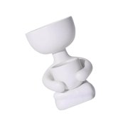 facefd Ceramic Flower Pot Human Flower Vase Plant Pot Planter White 10x6x8cm