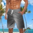 thumbnail image 3 of Cameland Large Size Shorts Men, Gradient Drawstring Elastic Waist Shorts Summer Casual Beach Quick Dry Shorts, 3 of 5