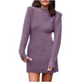 thumbnail image 1 of IROINID Chandail à Encolure Ronde pour Femme, Couleur Unie, Confortable, Mi-Long, Manches Longues, Automne et Hiver, Robe Chandail Chaude et Aguichant, 1 of 5