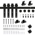 thumbnail image 1 of HOMCOM 6.6FT Mini Sliding Barn Door Hardware Kit for Double Doors Black, 1 of 9