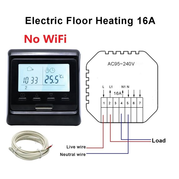 Thermostat Wi-Fi Intelligent Tuya Programmable, Chauffage Électrique, Contrôleur de Température de Plancher Chaud, Facile à Installer