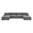 thumbnail image 3 of Modway Commix 6-Piece Down Filled Overstuffed Sectional Sofa in Gray, 3 of 5