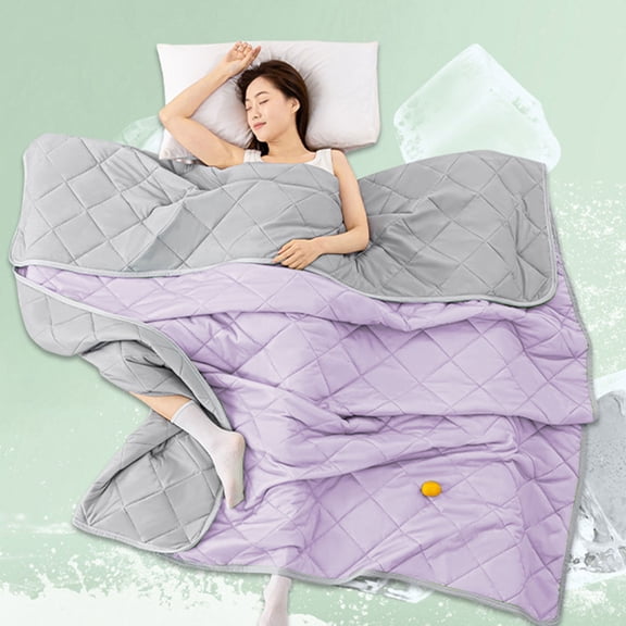 Cooling Summer Quilt for Hot Sleepers, Ice Silk Lightweight Breathable Blanket, Washable Thin Air Conditioning Comforter for Night Sweats and Hot Weather