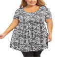 thumbnail image 1 of Tunique Grande Taille pour Femmes Manches Courtes Roses Vertes Hauts 3X Col Rond Vêtements Été Fluide Vêtements de Maternité Chemise, 1 of 6