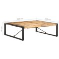 thumbnail image 4 of vidaXL Coffee Table 120x120x40 cm Rough Mango Wood, 4 of 4