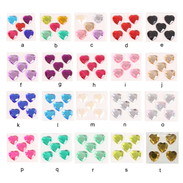 Heart Rhinestone Stickers Acrylic Crystal Gems Multipurpose Decorative Handheld Gems Supplies Clothes Scrapbooking DIY Crafts Necklace Red