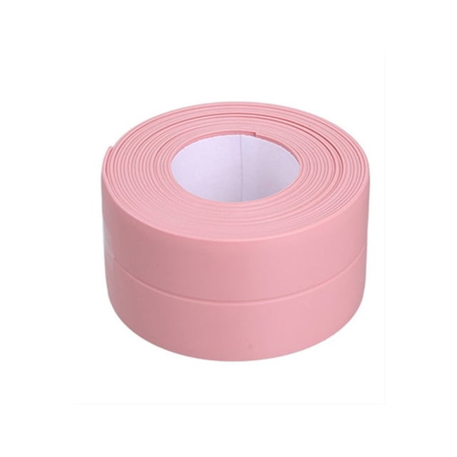 Decodeary Sealing Strips PVC Colorful Wall Sticker Smooth Self Tape Toilet Corner Windows Bathroom Kitchen Sink Restaurant 3.2m*3.8cm Pink