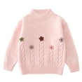 thumbnail image 2 of Tranfacy Chandails en Tricot pour Filles Tendance 3-12 Ans Chandail à Fleurs Manches Longues Col Rond Hauts en Tricot Mode Décontractée, 2 of 3