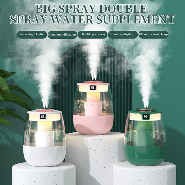 Vaidha USB Double Spray Heavy Fogss Silent Digital Humidifier Desktop Office Night Light Humidifier