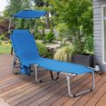 thumbnail image 4 of Gymax Chaise Longue Pliable Réglable pour Extérieur Plage Patio Piscine avec Pare-Soleil, 4 of 10
