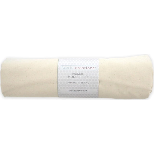 Fabric Creations Mousseline Non Blanchie - 2,75 m x 2,75 m, un Lot de Tissus en Mousseline 100 % Coton en Blanc Naturel Non Blanchi à Tissage Ample, Convient aux Motifs de Couture, aux Draperies, aux Tissus d'Ameublement et aux Projets d'Artisanat Nécessitant un Tissu Respirant.