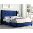 thumbnail image 3 of Best Master Furniture Valentina Velvet Fabric Wingback Platform Full Bed in Navy, 3 of 3