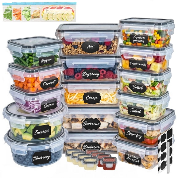 Pentantan 55 Pcs Food Storage Containers, Meal Prep Container for Kitchen, Airtight Leakproof & BPA-Free, Freezer, Microwave & Dishwasher Safe