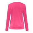 thumbnail image 4 of Timegard Hauts pour Femmes Col en V Manches Longues T-Shirt Basique Couleur Unie Blouse Confortable Tunique Décontractée d'Automne, 4 of 5
