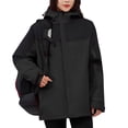 thumbnail image 2 of Sentmoon Windbreaker Jacket Women Plus Size Hooded Neck Long Sleeve Woman Coat Zipper Color Block Windproof Waterproof Womens Fall Clothes with Pockets Fall and Winter Comfy for Running and Hiking, 2 of 9