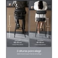 thumbnail image 3 of VASAGLE EKHO Collection - Bar Stools Set of 2, Swivel Counter Bar Stools with Backs, Synthetic Leather with Stitching, Mid-Century Modern, 30'' Tall, 3 of 9