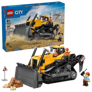 LEGO City Yellow Bulldozer Construction Site Building Toy for Kids, Ages 8+ - Pretend Play Set & Construction-Themed Building Blocks W/ Toy Bulldozer - Cool Gift Idea for Boys & Girls - 60466