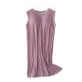 thumbnail image 1 of Timegard Camisoles pour Femmes avec Soutien-Gorge Intégré Pyjamas Hauts Sans Manches Col Ras du Cou Vêtements de Nuit Confortables Hauts Longs, 1 of 7